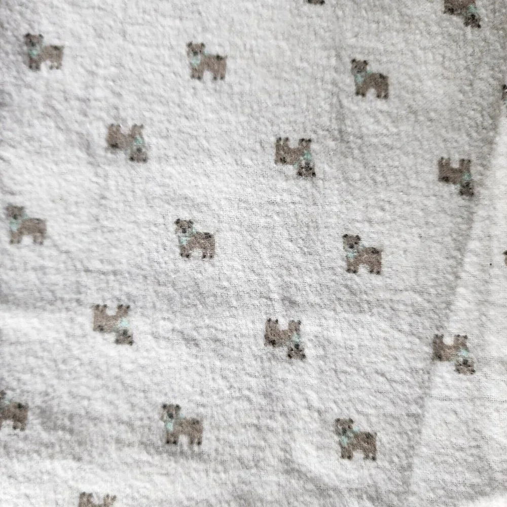 Carters Baby Receiving Blanket White Cotton‎ Flannel Puppy Dog Print 37